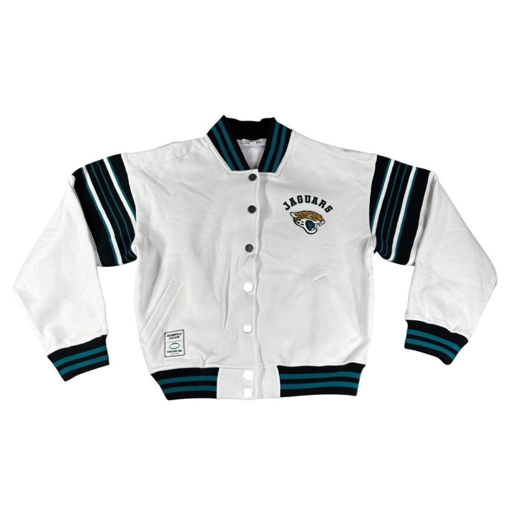 WEAR by Erin Andrews Jacksonville Jaguars NFL Varsity Bomber Jacket White XL